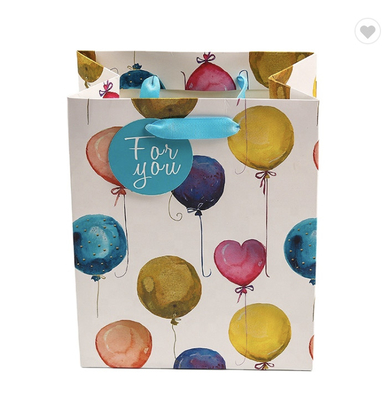 Harga yang bagus Tas Belanja Kertas 25x15x35cm Dengan Genggam Pola Bola Berwarna on line