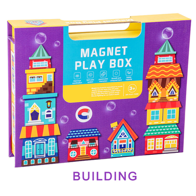 Harga yang bagus Preschool Magnetic Jigsaw Puzzle Magnet Play Box Blok Bangunan on line