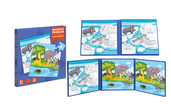 Harga yang bagus Anak-anak Pendidikan Magnetic Jigsaw Puzzle Toys Land Animal Untuk Anak Usia 5 Tahun on line
