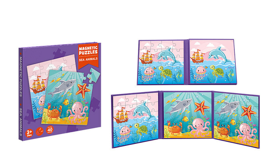 Harga yang bagus Magnetik mainan pendidikan prasekolah binatang laut teka-teki puzzle untuk anak usia 3 tahun + on line