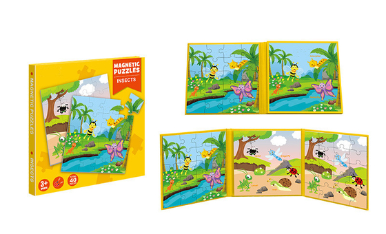 Harga yang bagus Mainan Pendidikan Magnetic Jigsaw Puzzle Buku Serangga Tema Untuk Anak Usia 3 Tahun ke Atas on line