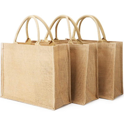 Harga yang bagus Kantong Jute Cetak Berulang Digunakan Kantong Tote Burlap Untuk Packing Grocery Shopping on line