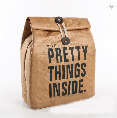 Harga yang bagus OEM Insulated Kraft Brown Paper Lunch Bag Tas Pendinginan Termal Untuk Piknik Makanan on line