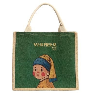 Harga yang bagus Tas Tote Jute Custom Printed Tas Laminasi Berpola Tas Burlap on line