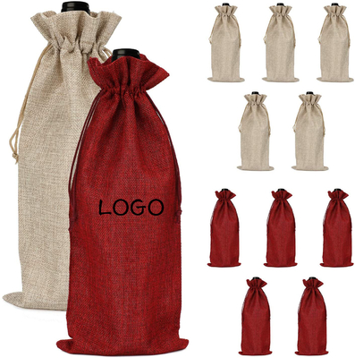Harga yang bagus Tas Jute Cetak Garis Goresan Bags Hadiah untuk Anggur on line
