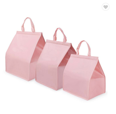 Harga yang bagus Tas Isolasi Kue Segitiga Non Woven 4 / 6 / 8 Inci Aluminium Foil Seafood Cooler Bag on line