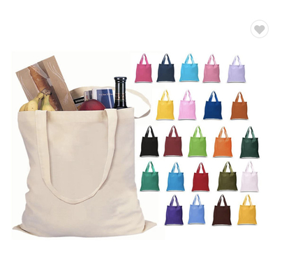 Harga yang bagus Eco Friendly Canvas Cotton Fabric Bag Gusset Tote Bag 570gsm Untuk Belanja daring