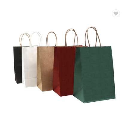 Harga yang bagus Tas Karet Kraft Brown yang dapat terurai dengan pegangan untuk berbelanja on line