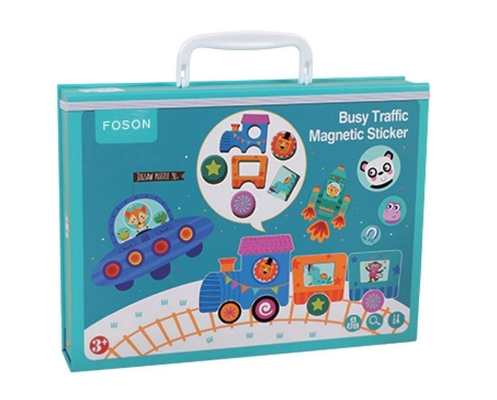 Harga yang bagus Lalu Lintas Sibuk Magnetic Puzzle Sticker Pendidikan Untuk Anak-anak on line