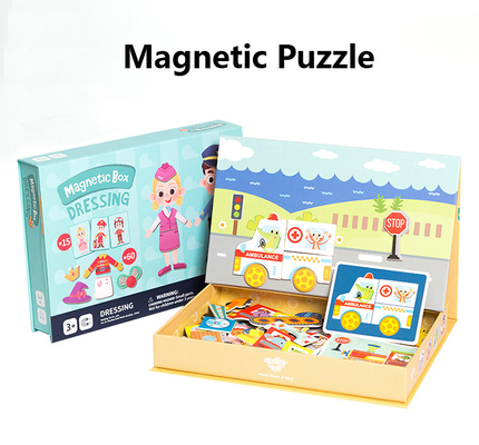 Preschool Magnetic Pendidikan Puzzle Jigsaw Papan Traffic Dress Untuk Anak-anak