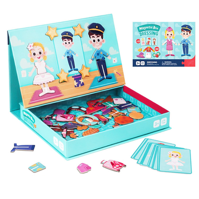 CMYK Pencetakan Pendidikan Magnetic Jigsaw Puzzle Game Pengakuan Pakaian Untuk Anak-anak
