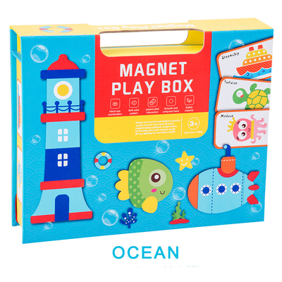 Anak dididik Puzzle hewan magnetik Samudra Mainan belajar prasekolah untuk anak usia 6 tahun