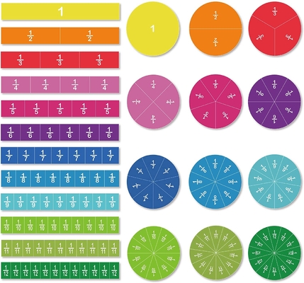 Magnetic Tile Circle Fractions Set 156 Piece 12 Color Coding Menghitung Dan Mainan Matematika